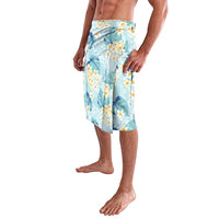 Pastel Cyan Tropical Hawaii Lavalava Seamless Monstera Plumeria Hawaiian Pattern - Polynesian Pride