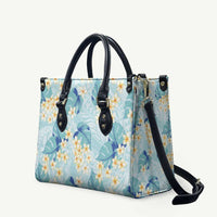 Pastel Cyan Tropical Hawaii Leather Bag Seamless Monstera Plumeria Hawaiian Pattern LT14 Pastel Cyan - Polynesian Pride