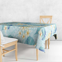 Pastel Cyan Tropical Hawaii Tablecloth Seamless Monstera Plumeria Hawaiian Pattern - Polynesian Pride