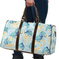 Pastel Cyan Tropical Hawaii Travel Bag Seamless Monstera Plumeria Hawaiian Pattern LT14 - Polynesian Pride