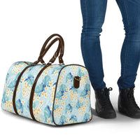 Pastel Cyan Tropical Hawaii Travel Bag Seamless Monstera Plumeria Hawaiian Pattern LT14 - Polynesian Pride
