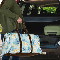 Pastel Cyan Tropical Hawaii Travel Bag Seamless Monstera Plumeria Hawaiian Pattern LT14 - Polynesian Pride