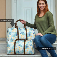 Pastel Cyan Tropical Hawaii Travel Bag Seamless Monstera Plumeria Hawaiian Pattern LT14 - Polynesian Pride