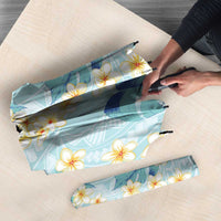Pastel Cyan Tropical Hawaii Umbrella Seamless Monstera Plumeria Hawaiian Pattern LT14 - Polynesian Pride