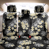 Black Tropical Hawaii Back Car Seat Cover Seamless Monstera Plumeria Hawaiian Pattern - Polynesian Pride