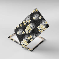 Black Tropical Hawaii Canvas Wall Art Seamless Monstera Plumeria Hawaiian Pattern - Polynesian Pride