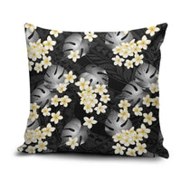 Black Tropical Hawaii Pillow Cover Seamless Monstera Plumeria Hawaiian Pattern LT14 Black - Polynesian Pride