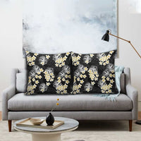 Black Tropical Hawaii Pillow Cover Seamless Monstera Plumeria Hawaiian Pattern LT14 - Polynesian Pride