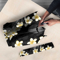 Black Tropical Hawaii Umbrella Seamless Monstera Plumeria Hawaiian Pattern LT14 - Polynesian Pride