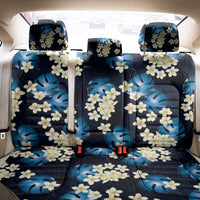 Blue Tropical Hawaii Back Car Seat Cover Seamless Monstera Plumeria Hawaiian Pattern - Polynesian Pride