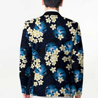 Blue Tropical Hawaii Blazer Seamless Monstera Plumeria Hawaiian Pattern - Polynesian Pride