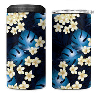 Blue Tropical Hawaii 4 in 1 Can Cooler Tumbler Seamless Monstera Plumeria Hawaiian Pattern LT14 One Size: 16 oz Blue - Polynesian Pride