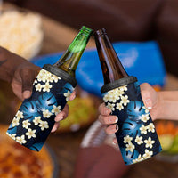 Blue Tropical Hawaii 4 in 1 Can Cooler Tumbler Seamless Monstera Plumeria Hawaiian Pattern LT14 - Polynesian Pride