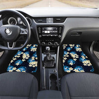Blue Tropical Hawaii Car Mats Seamless Monstera Plumeria Hawaiian Pattern - Polynesian Pride