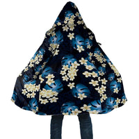 Blue Tropical Hawaii Cloak Seamless Monstera Plumeria Hawaiian Pattern LT14 Unisex Blue - Polynesian Pride
