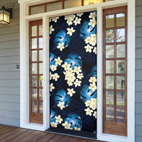 Blue Tropical Hawaii Door Cover Seamless Monstera Plumeria Hawaiian Pattern LT14 - Polynesian Pride