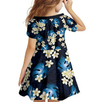 Blue Tropical Hawaii Family Matching Mermaid Dress and Hawaiian Shirt Seamless Monstera Plumeria Hawaiian Pattern - Polynesian Pride