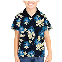 Blue Tropical Hawaii Family Matching Mermaid Dress and Hawaiian Shirt Seamless Monstera Plumeria Hawaiian Pattern - Polynesian Pride