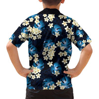 Blue Tropical Hawaii Family Matching Puletasi and Hawaiian Shirt Seamless Monstera Plumeria Hawaiian Pattern - Polynesian Pride