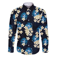 Blue Tropical Hawaii Family Matching Puletasi and Hawaiian Shirt Seamless Monstera Plumeria Hawaiian Pattern - Polynesian Pride