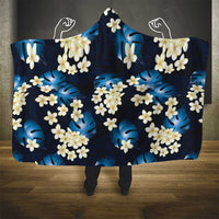 Blue Tropical Hawaii Hooded Blanket Seamless Monstera Plumeria Hawaiian Pattern LT14 - Polynesian Pride