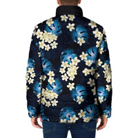 Blue Tropical Hawaii Padded Jacket Seamless Monstera Plumeria Hawaiian Pattern LT14 - Polynesian Pride