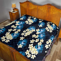 Blue Tropical Hawaii Quilt Seamless Monstera Plumeria Hawaiian Pattern - Polynesian Pride