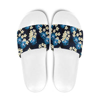 Blue Tropical Hawaii Slide Sandals Seamless Monstera Plumeria Hawaiian Pattern LT14 Blue - Polynesian Pride