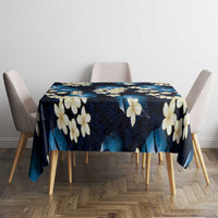 Blue Tropical Hawaii Tablecloth Seamless Monstera Plumeria Hawaiian Pattern - Polynesian Pride