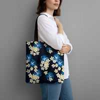 Blue Tropical Hawaii Tote Bag Seamless Monstera Plumeria Hawaiian Pattern LT14 - Polynesian Pride