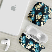 Dark Cyan Tropical Hawaii AirPods Case Seamless Monstera Plumeria Hawaiian Pattern LT14 - Polynesian Pride