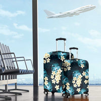 Dark Cyan Tropical Hawaii Luggage Cover Seamless Monstera Plumeria Hawaiian Pattern LT14 - Polynesian Pride
