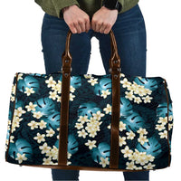 Dark Cyan Tropical Hawaii Travel Bag Seamless Monstera Plumeria Hawaiian Pattern LT14 Dark Cyan - Polynesian Pride