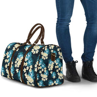 Dark Cyan Tropical Hawaii Travel Bag Seamless Monstera Plumeria Hawaiian Pattern LT14 - Polynesian Pride