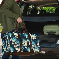 Dark Cyan Tropical Hawaii Travel Bag Seamless Monstera Plumeria Hawaiian Pattern LT14 - Polynesian Pride