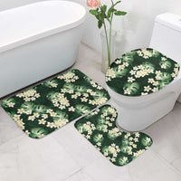 Green Tropical Hawaii Bathroom Set Seamless Monstera Plumeria Hawaiian Pattern LT14 - Polynesian Pride