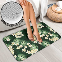 Green Tropical Hawaii Bathroom Set Seamless Monstera Plumeria Hawaiian Pattern LT14 - Polynesian Pride