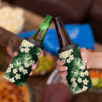 Green Tropical Hawaii 4 in 1 Can Cooler Tumbler Seamless Monstera Plumeria Hawaiian Pattern LT14 - Polynesian Pride