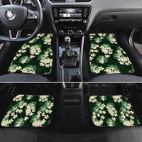 Green Tropical Hawaii Car Mats Seamless Monstera Plumeria Hawaiian Pattern - Polynesian Pride