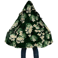 Green Tropical Hawaii Cloak Seamless Monstera Plumeria Hawaiian Pattern LT14 Unisex Green - Polynesian Pride