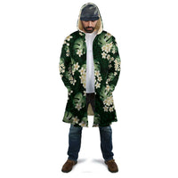Green Tropical Hawaii Cloak Seamless Monstera Plumeria Hawaiian Pattern LT14 - Polynesian Pride