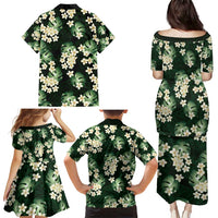 Green Tropical Hawaii Family Matching Puletasi and Hawaiian Shirt Seamless Monstera Plumeria Hawaiian Pattern - Polynesian Pride