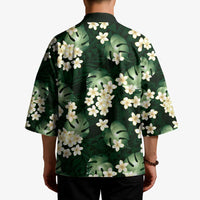 Green Tropical Hawaii Kimono Seamless Monstera Plumeria Hawaiian Pattern - Polynesian Pride
