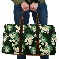 Green Tropical Hawaii Travel Bag Seamless Monstera Plumeria Hawaiian Pattern LT14 Green - Polynesian Pride