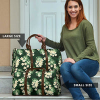 Green Tropical Hawaii Travel Bag Seamless Monstera Plumeria Hawaiian Pattern LT14 - Polynesian Pride
