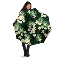 Green Tropical Hawaii Umbrella Seamless Monstera Plumeria Hawaiian Pattern LT14 - Polynesian Pride