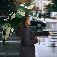 Green Tropical Hawaii Umbrella Seamless Monstera Plumeria Hawaiian Pattern LT14 - Polynesian Pride
