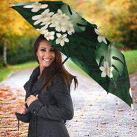Green Tropical Hawaii Umbrella Seamless Monstera Plumeria Hawaiian Pattern LT14 - Polynesian Pride