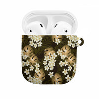 Gold Tropical Hawaii AirPods Case Seamless Monstera Plumeria Hawaiian Pattern LT14 Gold - Polynesian Pride