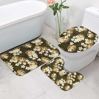 Gold Tropical Hawaii Bathroom Set Seamless Monstera Plumeria Hawaiian Pattern LT14 - Polynesian Pride